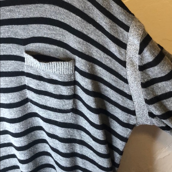 Calvin Klein Striped Sweater with Bottom Ruffle Medium - Picture 4 of 9